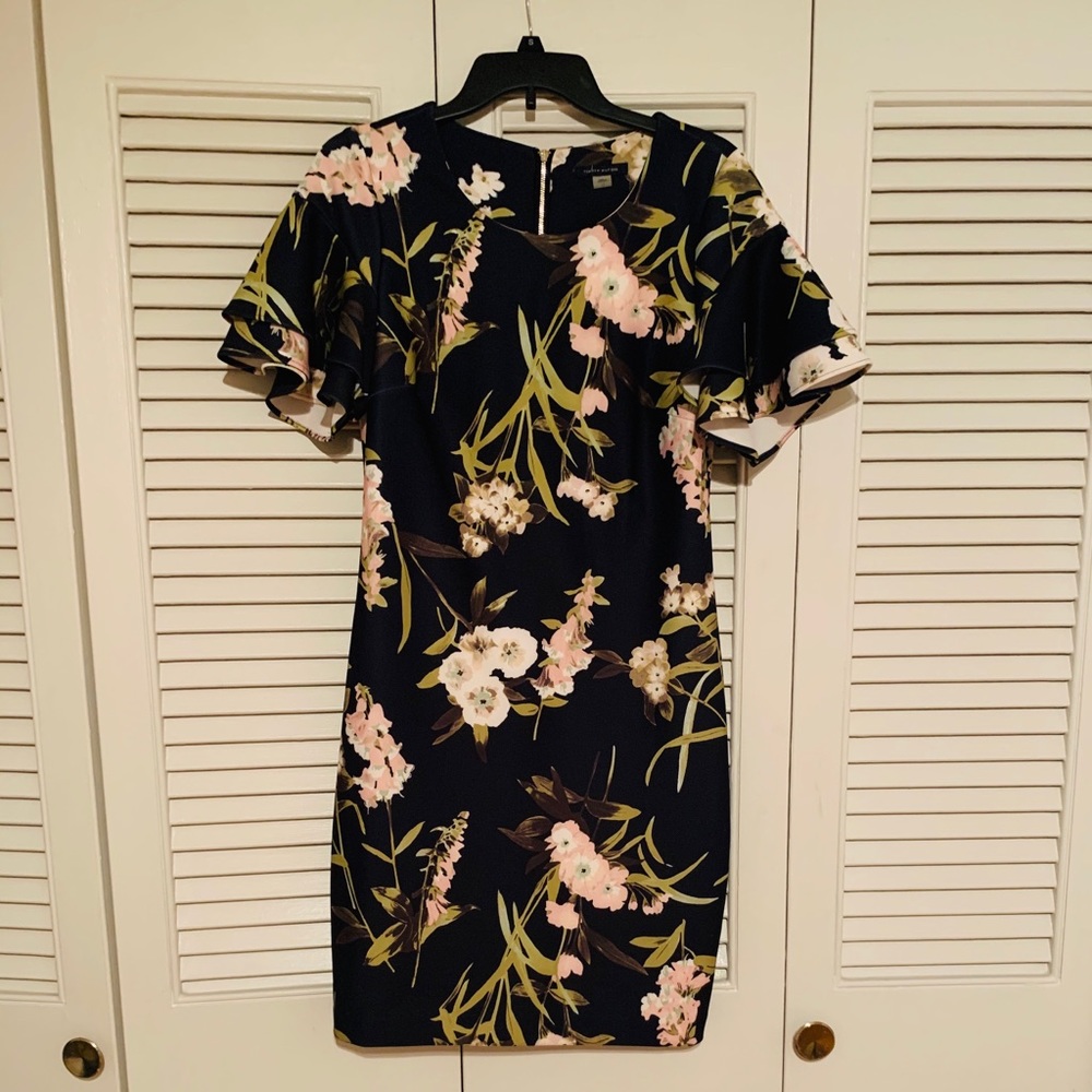 Floral Tommy Hilfiger Ruffle Sleeve Dress